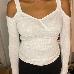 Cold shoulder ribbed  Sweater